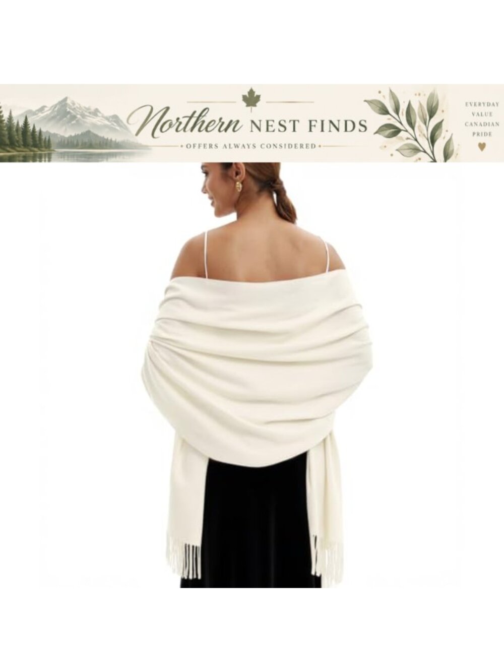 Pashmina Scarf Soft Viscose Blend Shawl Wrap Medium Thickness 78 Inch